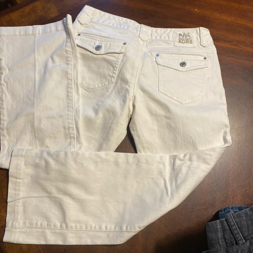 Michael Kors White Boot Cut Jeans